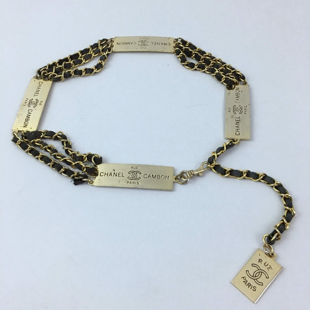 Vtg Chanel Rue Cambon Paris Gold Chain Link Belt